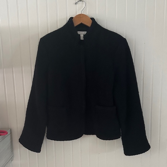 Charter Club Black Tweed Blazer Jacket sz 16 - Picture 3 of 13